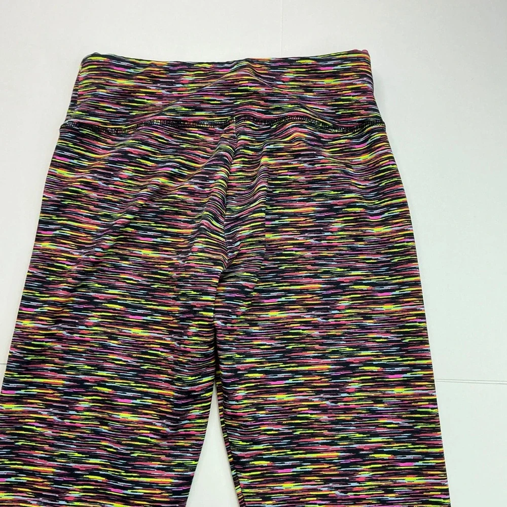 Justice Multicolor Active Leggings Kids Size 12 Space Dye Neon Striped 172044